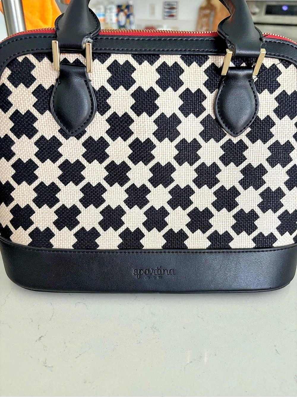Spartina 449 Geometric Satchel in Black & White